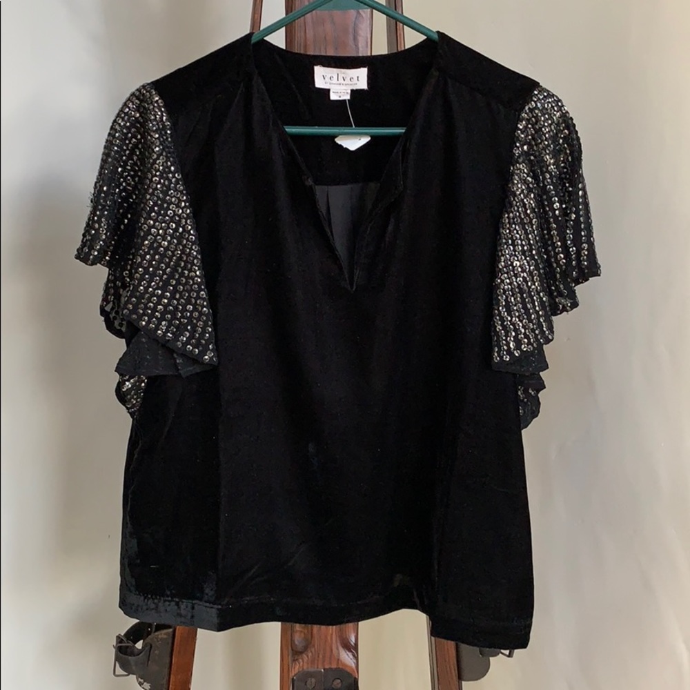 Black velvet shirt